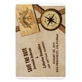 ヴィンテージアドベンチャーウェディング日付磁石を保存 マグネット (縦)