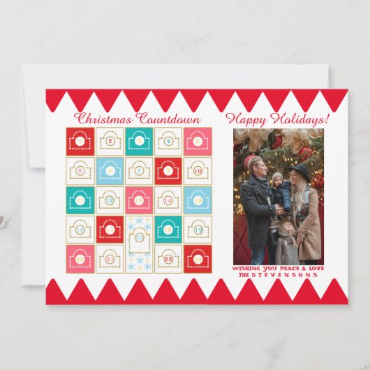 ヴィンテージアドベントカレンダーのクリスマスフォト シーズンカード (正面)