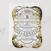 ヴィンテージアドモダンタイポグラフィ結婚ズ 招待状 (正面)