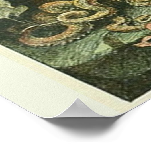 ヴィンテージアドルフィミロプリント軟体動物模様 ポスター (角)