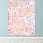 ヴィンテージアナハイム&ガーデングローブCAマップ(1965) キャンバスプリント (インサイチュ (ウッドフロア))