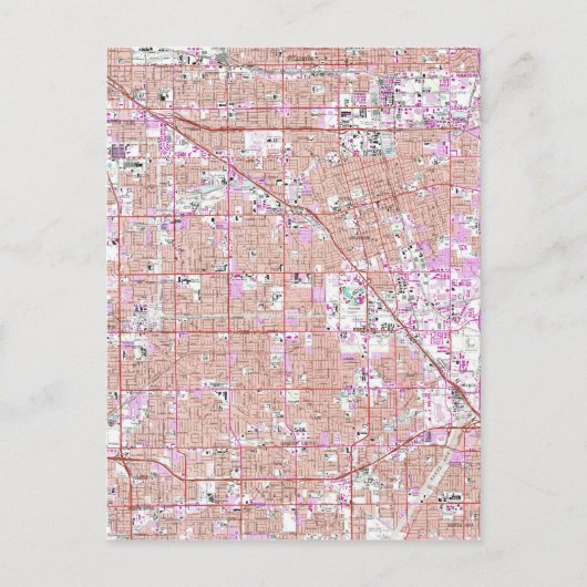 ヴィンテージアナハイム&ガーデングローブCAマップ(1965) ポストカード (正面)