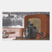 ヴィンテージアナログカメラレコーダー 長方形シール (正面)