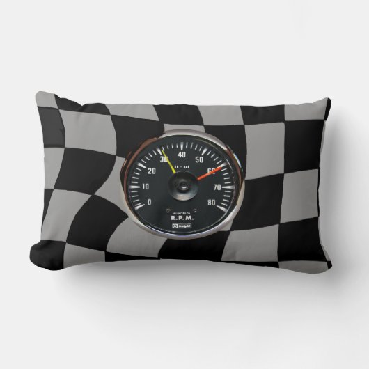 ヴィンテージアナログ自動タコメータランバー装飾用クッション ランバークッション (正面)