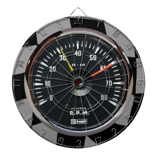 ヴィンテージアナログ自動タコメータレース ダーツボード (正面)