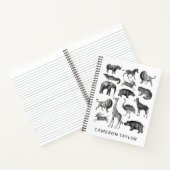 ヴィンテージアニマルサファリイラストレーション パーソナライズされた ノートブック (内部)