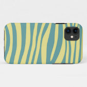 ヴィンテージアニマルプリントシマウマの皮(黄、青) Case-Mate iPhoneケース (裏面(横))