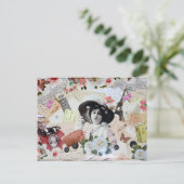 ヴィンテージアニョス20 de la elegante mujer con somberro ポストカード (スタンド正面)