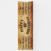 ヴィンテージアニーエイジ誕生日デザイン 横断幕 (縦)