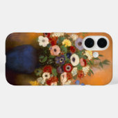 ヴィンテージアネモネと薄紫を青い花瓶に Case-Mate iPhoneケース (裏面 (横))