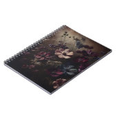 ヴィンテージアネモネフラワーブーケ暗色植物芸術 ノートブック (左側)