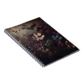 ヴィンテージアネモネフラワーブーケ暗色植物芸術 ノートブック (右側)