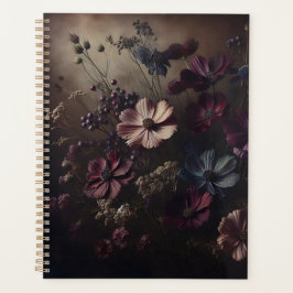 ヴィンテージアネモネフラワーブーケ暗色植物芸術 プランナー手帳