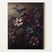 ヴィンテージアネモネフラワーブーケ暗色植物芸術 プランナー手帳 (裏面)