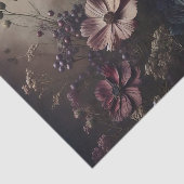 ヴィンテージアネモネフラワーブーケ暗色植物芸術 薄葉紙 (詳細)