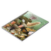 ヴィンテージアネモネ、海洋生物海動物 ノートブック (左側)