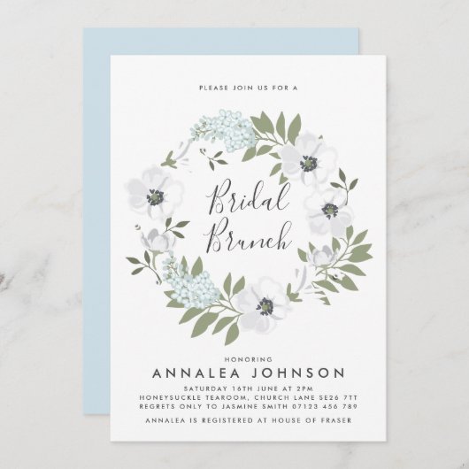 ヴィンテージアネモンリースブライダルブランチ 招待状 (正面/裏面)