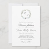 ヴィンテージアネモンリースモノグラム結婚ズ 招待状 (正面)