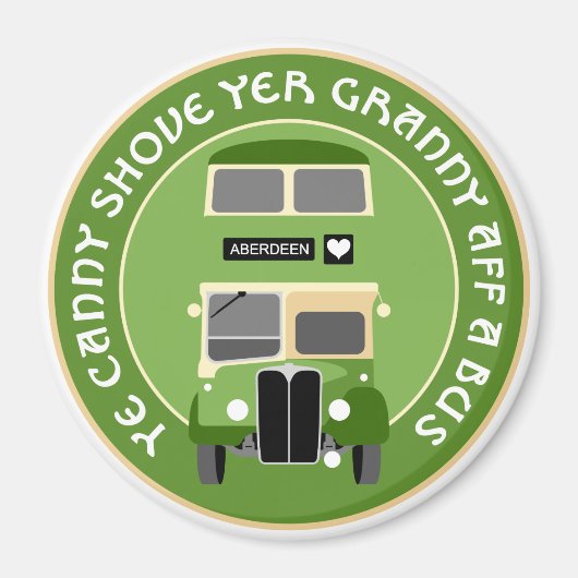 ヴィンテージアバディーンダブルデッカーバスマグネット マグネット (正面)