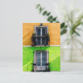 ヴィンテージアパートメントバルコニー ポストカード (スタンド正面)