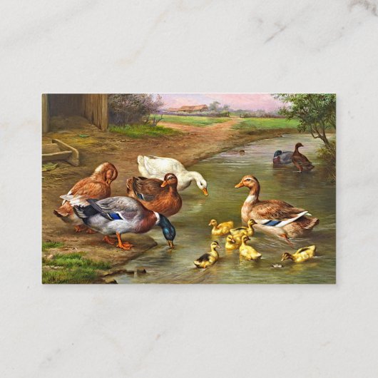 ヴィンテージアヒルとアヒルの家畜 名刺 (裏面)