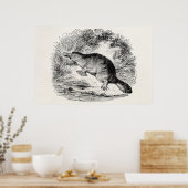 ヴィンテージアヒルのハシのパーソナライズされた動物 ポスター (キッチン)