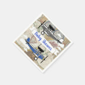 ヴィンテージアビエーター飛行機&ワールドマップアドベンチャー スタンダードカクテルナプキン (角)