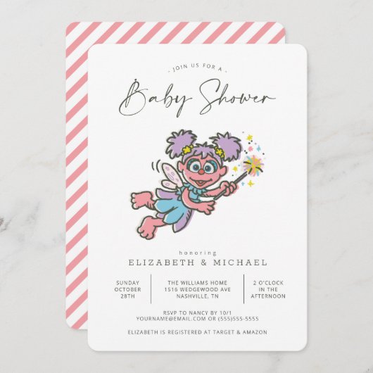 ヴィンテージアビーカダビーベビーシャワー招待状 招待状 (正面/裏面)