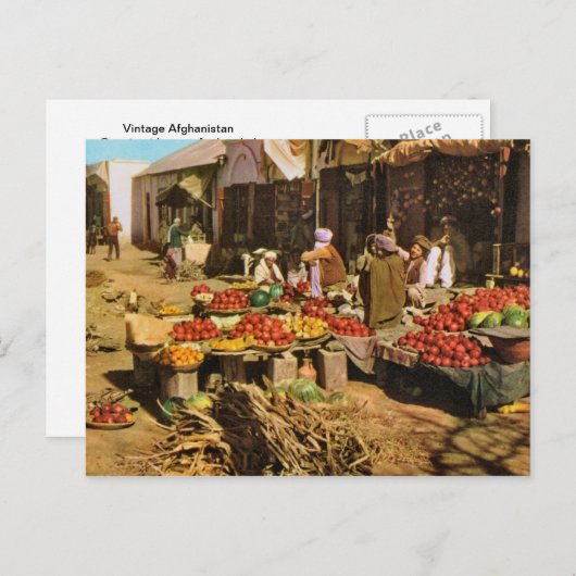 ヴィンテージアフガニスタンのカンダハルの場外市場 ポストカード (正面/裏面)