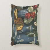 ヴィンテージアフタヌーンコーヒー,ケーキ,紅茶と花 アクセントクッション (正面(垂直))