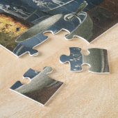 ヴィンテージアフタヌーンコーヒー，ケーキ，紅茶と花 ジグソーパズル (側面)