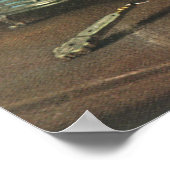 ヴィンテージアフタヌーンコーヒー，ケーキ，紅茶と花 ポスター (角)