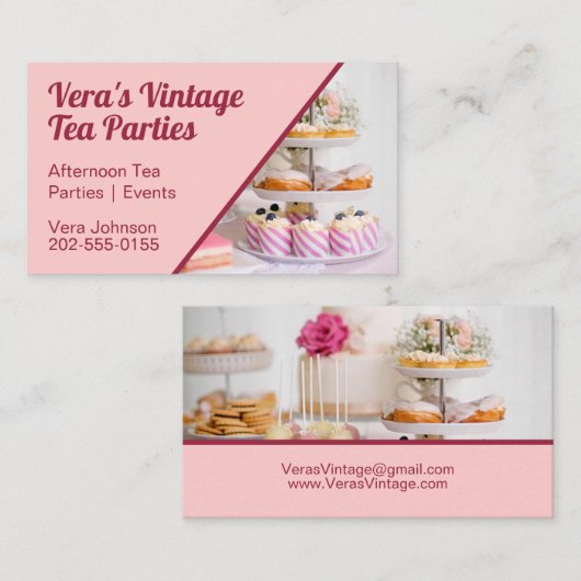 ヴィンテージアフタヌーンティーパーティー 名刺 (正面/裏面)