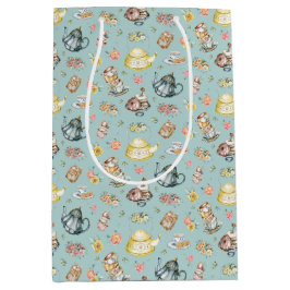 ヴィンテージアフタヌーンティー&バラパタン・オン・アクア ミディアムペーパーバッグ