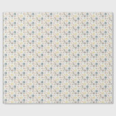 ヴィンテージアフタヌーンティー&バラパターンの白 ラッピングペーパー (フラット)