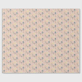ヴィンテージアフタヌーンティー&バラパターンオンピーチ ラッピングペーパー (フラット)