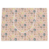 ヴィンテージアフタヌーンティー&バラパターンオンピーチ ラージペーパーバッグ (正面)