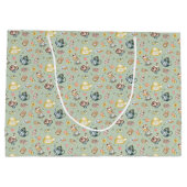 ヴィンテージアフタヌーンティー&バラパターンonグリーン ラージペーパーバッグ (裏面)