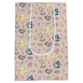 ヴィンテージアフタヌーンティー&バラパターンonピンク ミディアムペーパーバッグ (裏面)