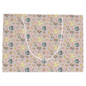 ヴィンテージアフタヌーンティー&バラパターンonピンク ラージペーパーバッグ (裏面)