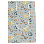 ヴィンテージアフタヌーンティー&バラパターンonブルー ミディアムペーパーバッグ (裏面)