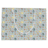 ヴィンテージアフタヌーンティー&バラパターンonブルー ラージペーパーバッグ (裏面)