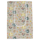 ヴィンテージアフタヌーンティー&バラパターンon Beige ミディアムペーパーバッグ (裏面)