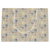 ヴィンテージアフタヌーンティー&バラパターンon Beige ラージペーパーバッグ (正面)