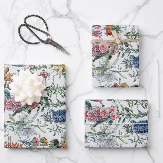 ヴィンテージアフランスのドルフミロフラワーズ ラッピングペーパーシート (正面)