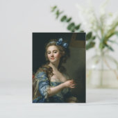 ヴィンテージアフランスのートウーマンブルードレス ポストカード (スタンド正面)