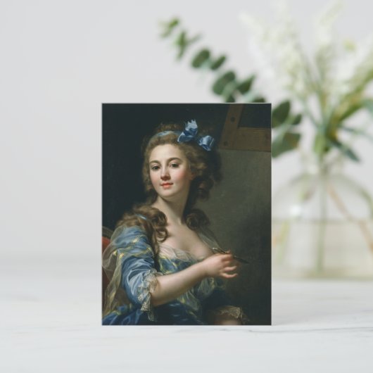 ヴィンテージアフランスのートウーマンブルードレス  ポストカード (スタンド正面)