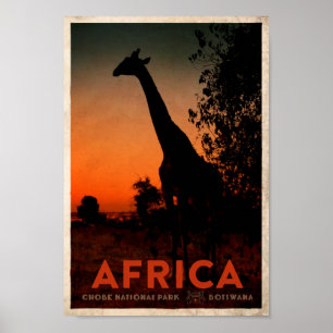 ヴィンテージアフリカのサファリ旅行ポスター ポスター