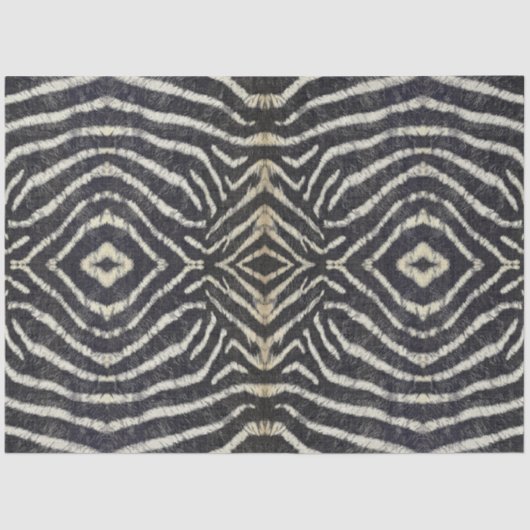 ヴィンテージアフリカのゼブラストライプのパターンの切り離し 薄葉紙 (正面)