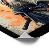 ヴィンテージアフリカの侍アフロ・アメリカの武士道戦争 ポスター (角)